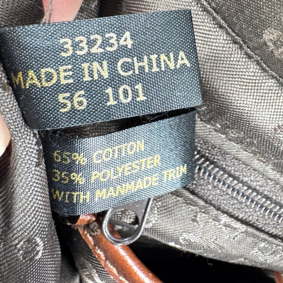 Etienne Aigner Monogram Canvas Shoulder Tote Brown Faux Leather Trim - Picture 11 of 16